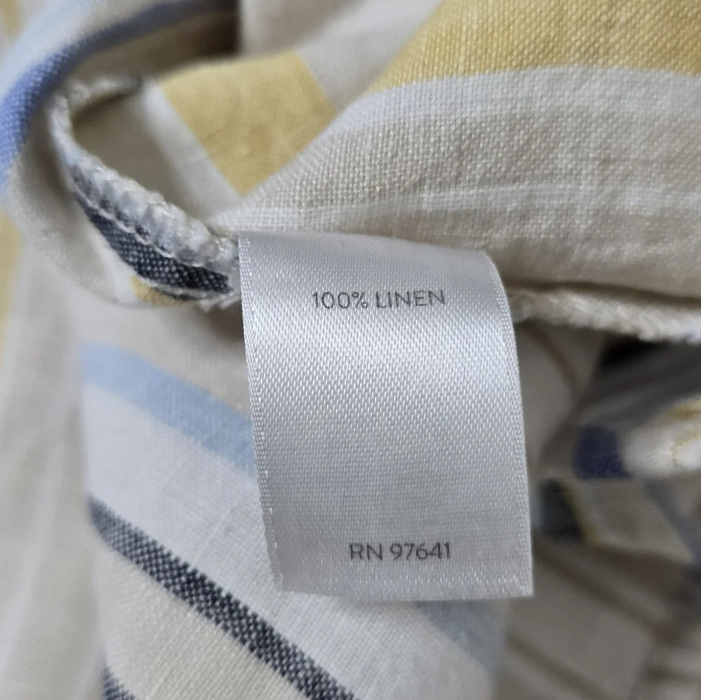 J. Jill V-Neck Linen Striped A-Line Maxi Dress Size S - Picture 8 of 12